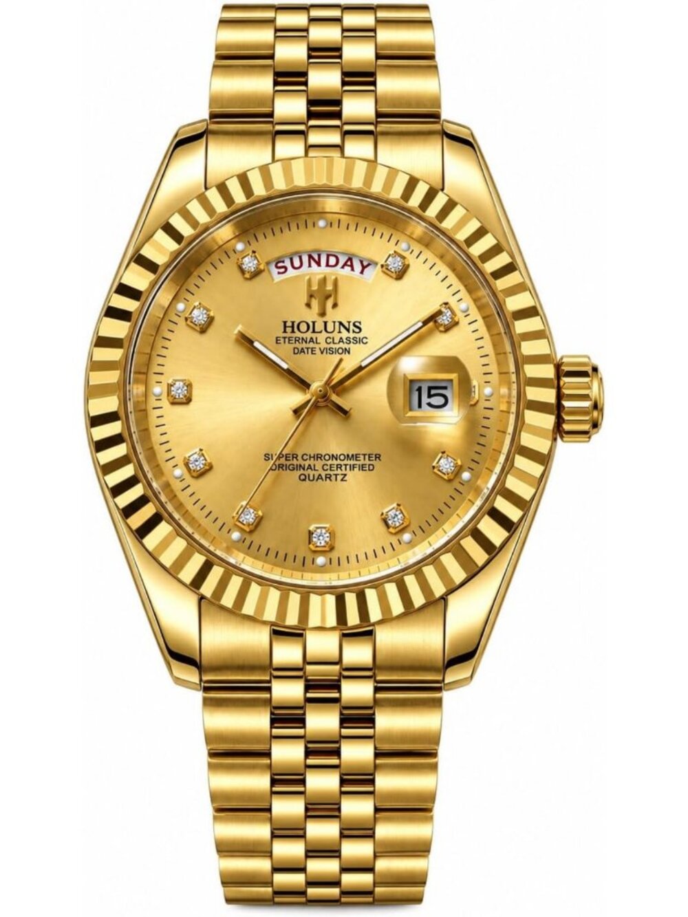 Luxury Men's Gold Plated Quartz Watch 41mm - Elegant Timepiece for Any Occasion